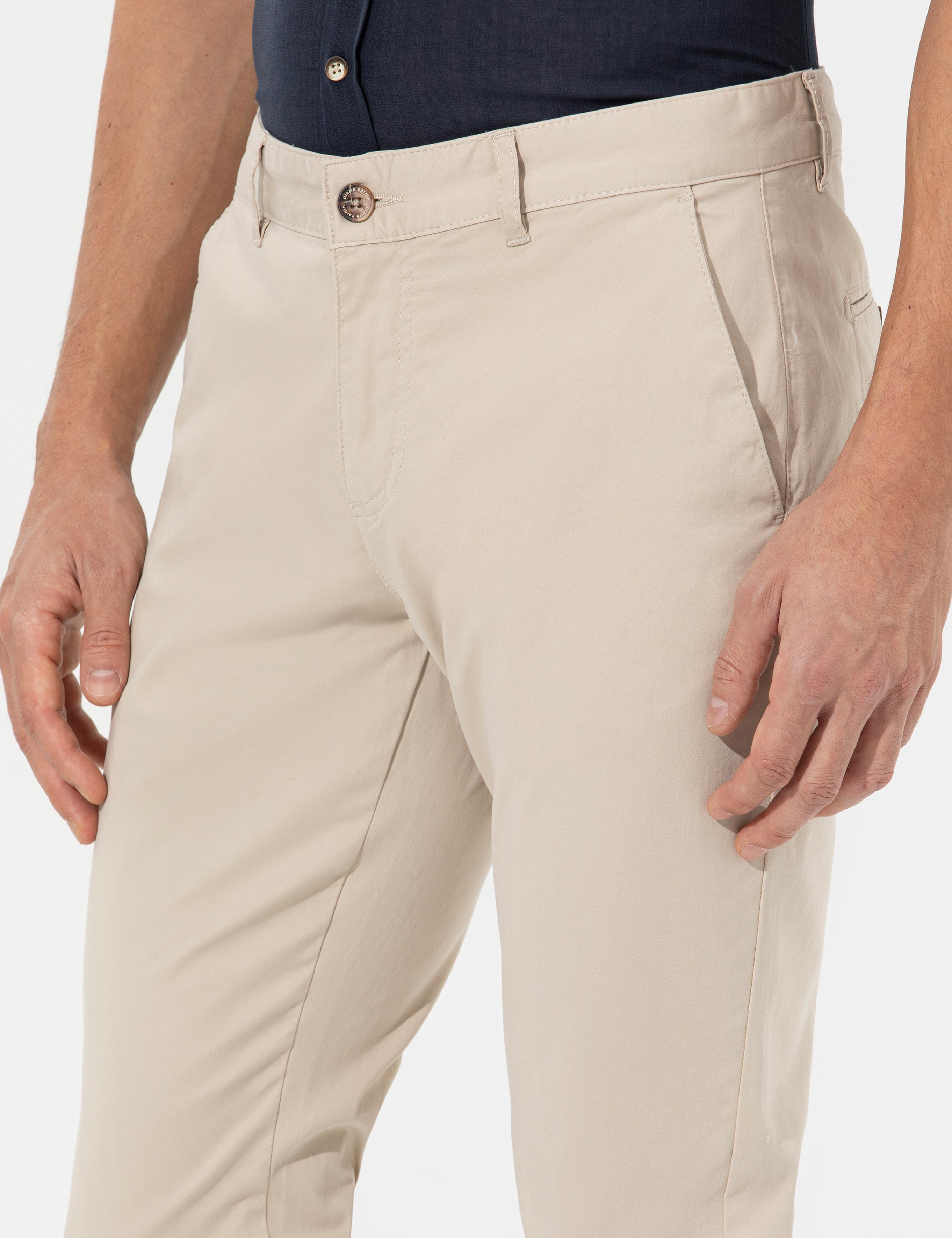 Bej Slim Fit Basic Chino Pantolon