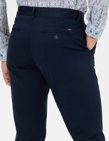 Lacivert Slim Fit Basic Chino Pantolon