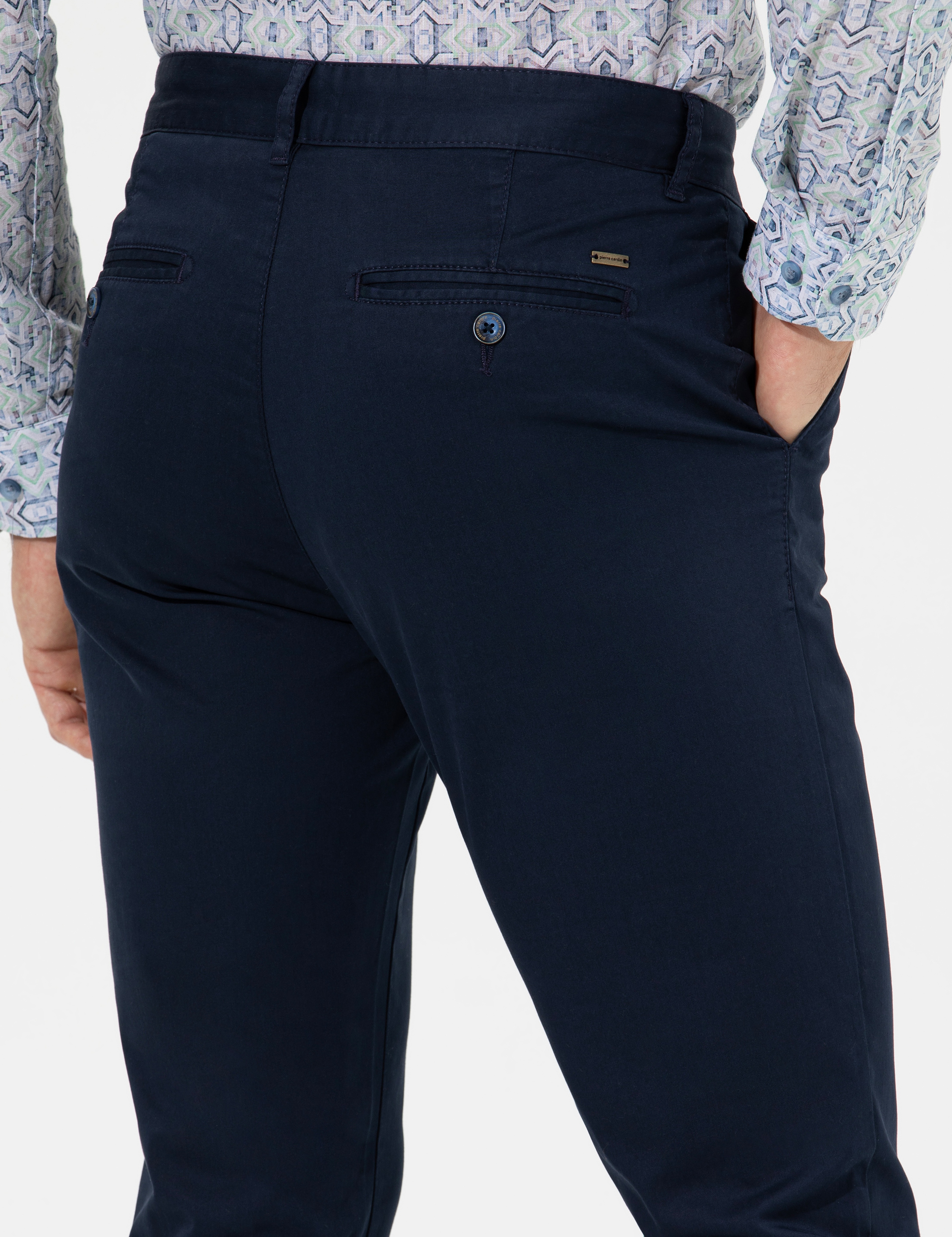 Lacivert Slim Fit Basic Chino Pantolon - Image 5