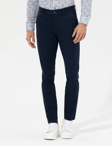 Lacivert Slim Fit Basic Chino Pantolon