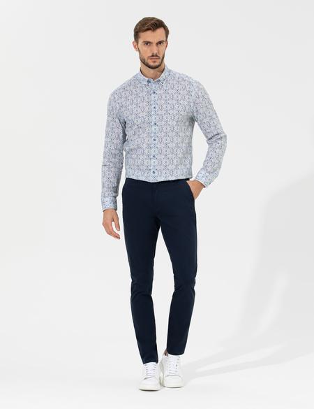 Lacivert Slim Fit Basic Chino Pantolon - 50268098094