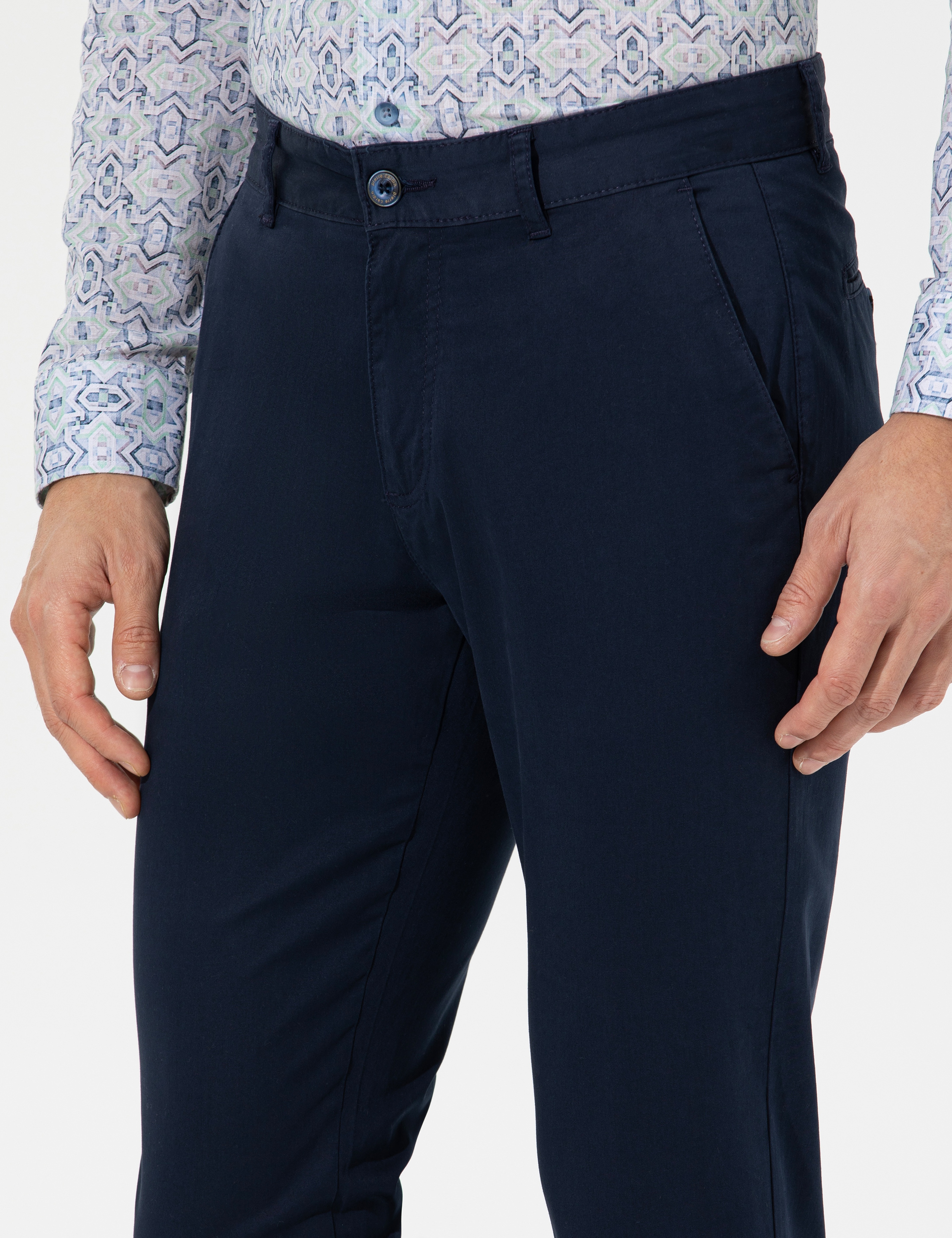 Lacivert Slim Fit Basic Chino Pantolon - Image 6