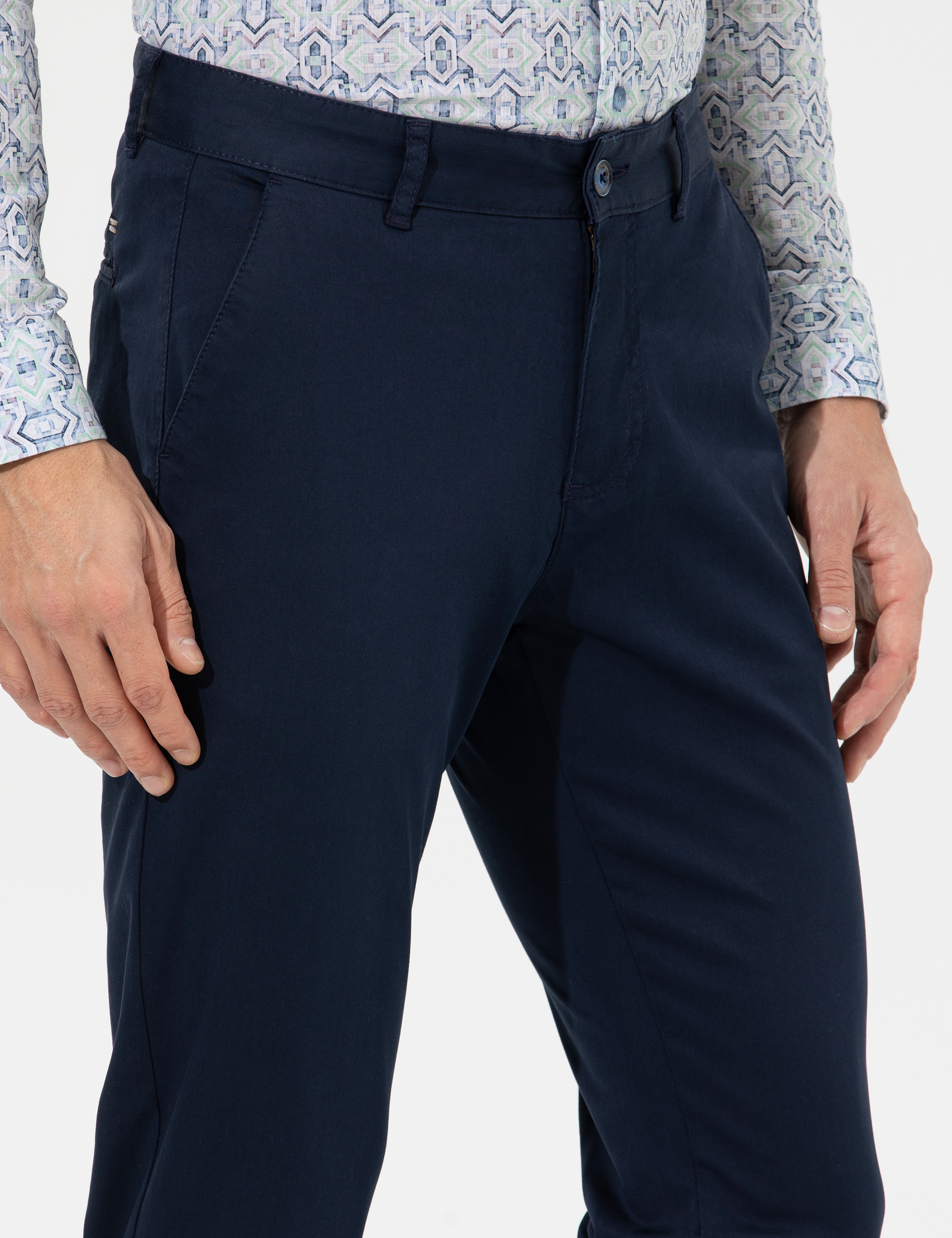 Lacivert Slim Fit Basic Chino Pantolon - Image 7