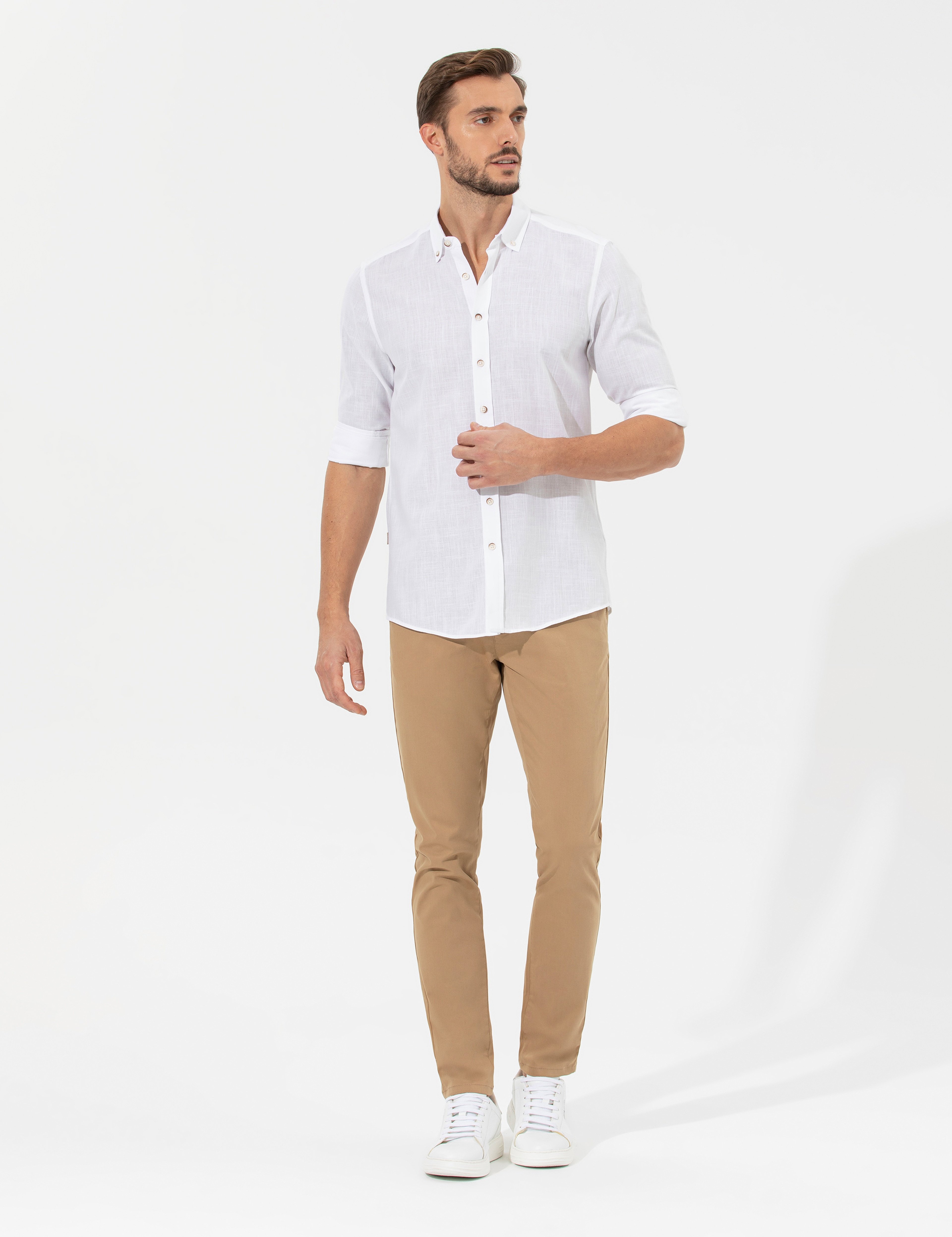 Camel Slim Fit Basic Chino Pantolon - Image 1