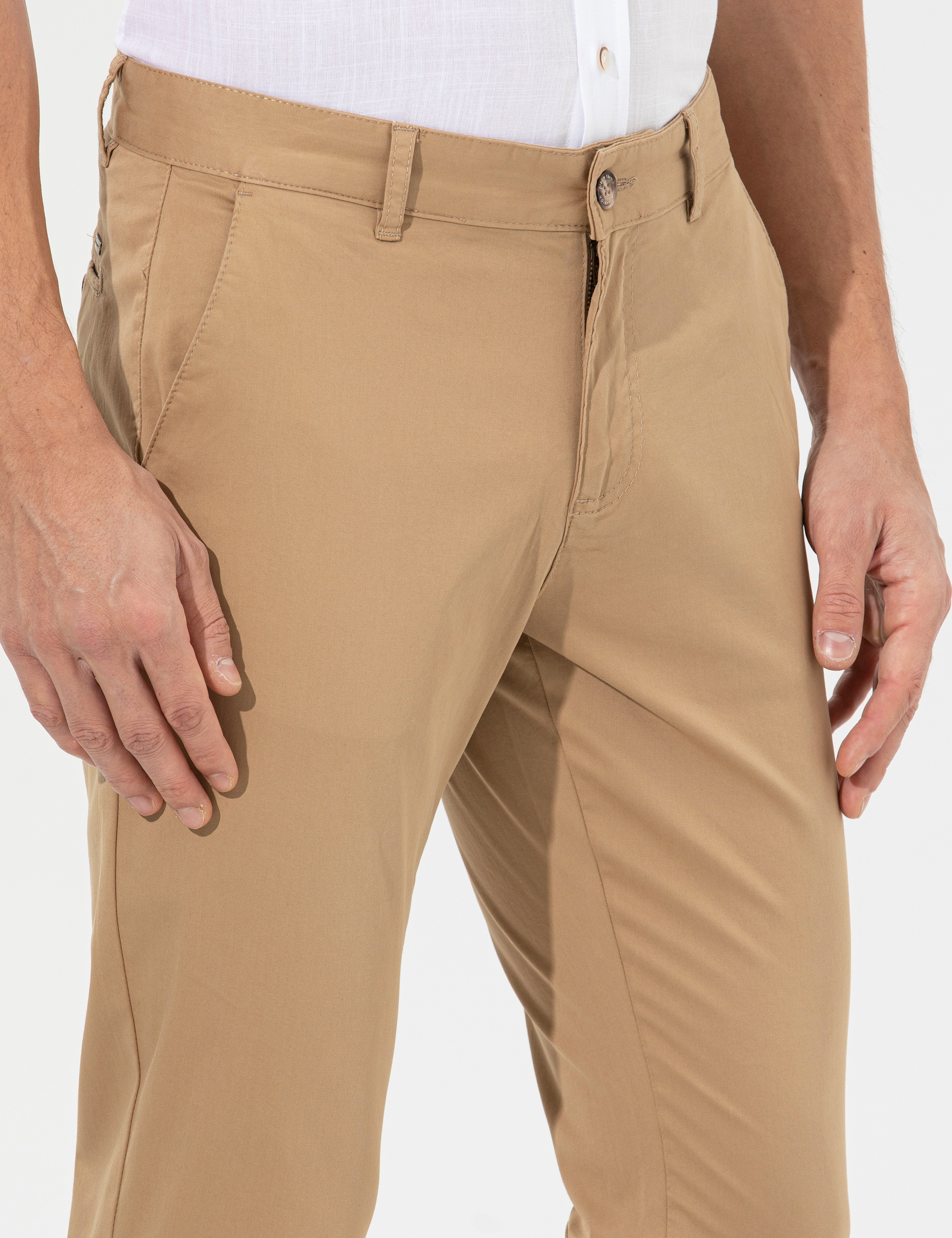 Camel Slim Fit Basic Chino Pantolon