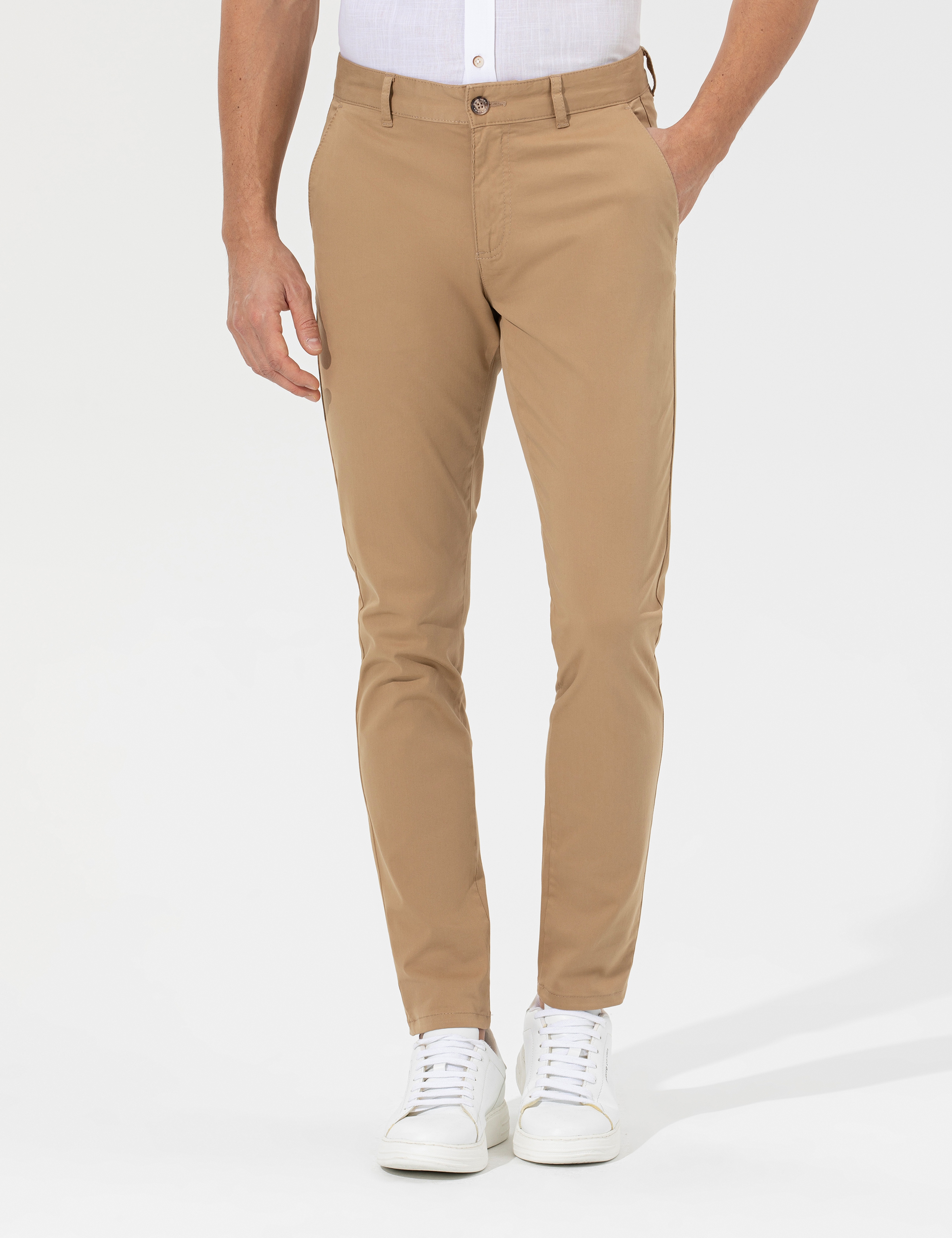 Camel Slim Fit Basic Chino Pantolon - Image 2