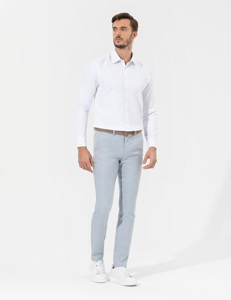 Açık Mavi Slim Fit Beli Lastikli Kanvas Pantolon - 50265905009