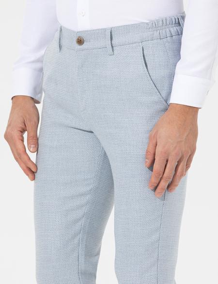 Açık Mavi Slim Fit Beli Lastikli Kanvas Pantolon - 50265905009