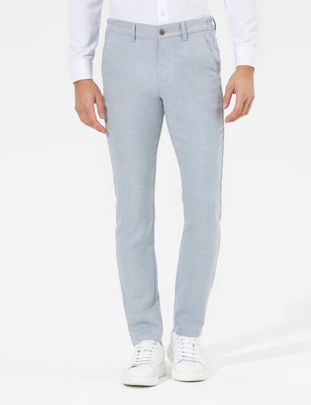 Açık Mavi Slim Fit Beli Lastikli Kanvas Pantolon - 50265905009