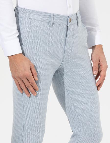 Açık Mavi Slim Fit Beli Lastikli Kanvas Pantolon - 50265905009