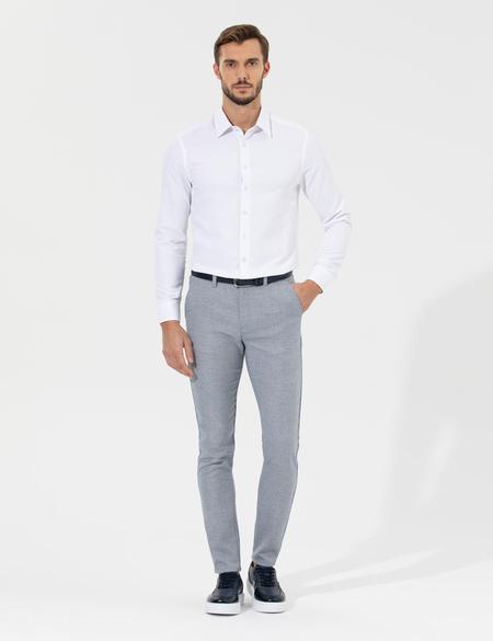 Lacivert Slim Fit Beli Lastikli Kanvas Pantolon - 50265905174