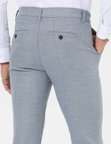 Lacivert Slim Fit Beli Lastikli Kanvas Pantolon