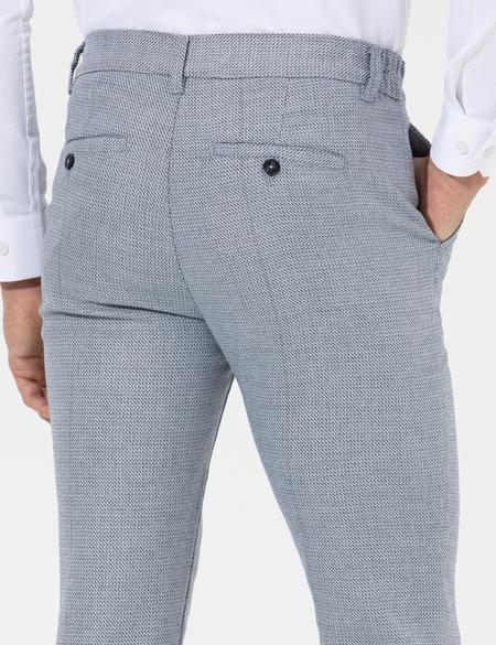 Lacivert Slim Fit Beli Lastikli Kanvas Pantolon - 50265905174