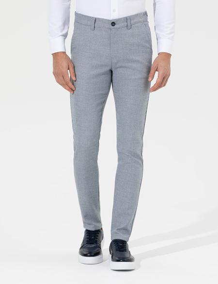 Lacivert Slim Fit Beli Lastikli Kanvas Pantolon - 50265905174