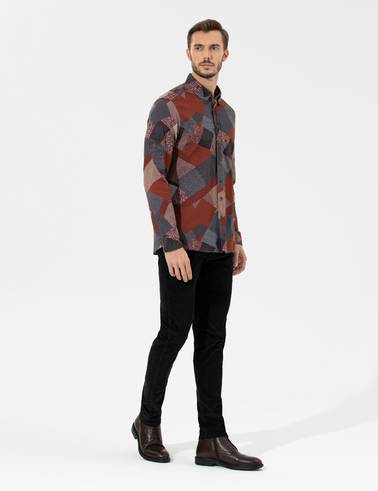 Siyah Slim Fit Kadife Kanvas Pantolon