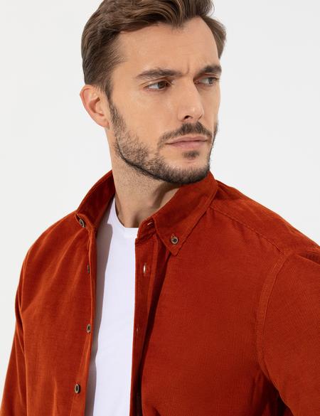 Turuncu Regular Fit Uzun Kollu Gömlek - 50259467114