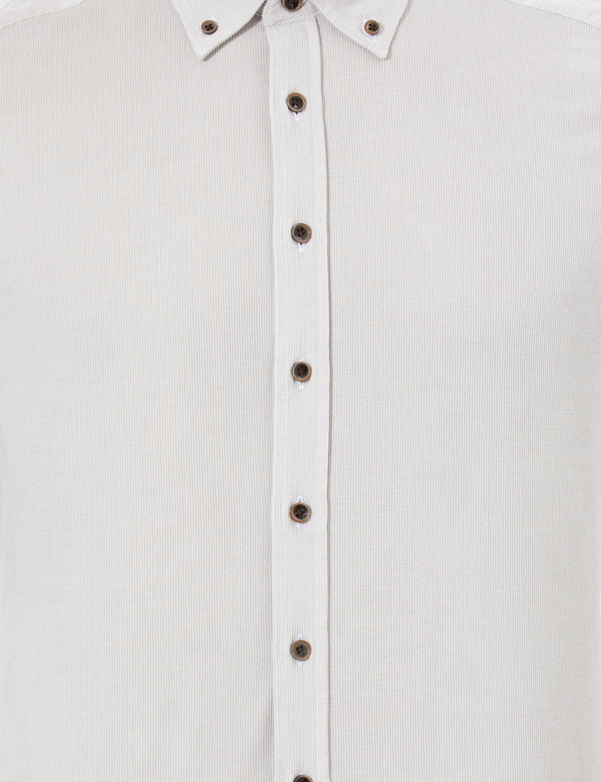 Bej Regular Fit Uzun Kollu Gömlek - 50259467007