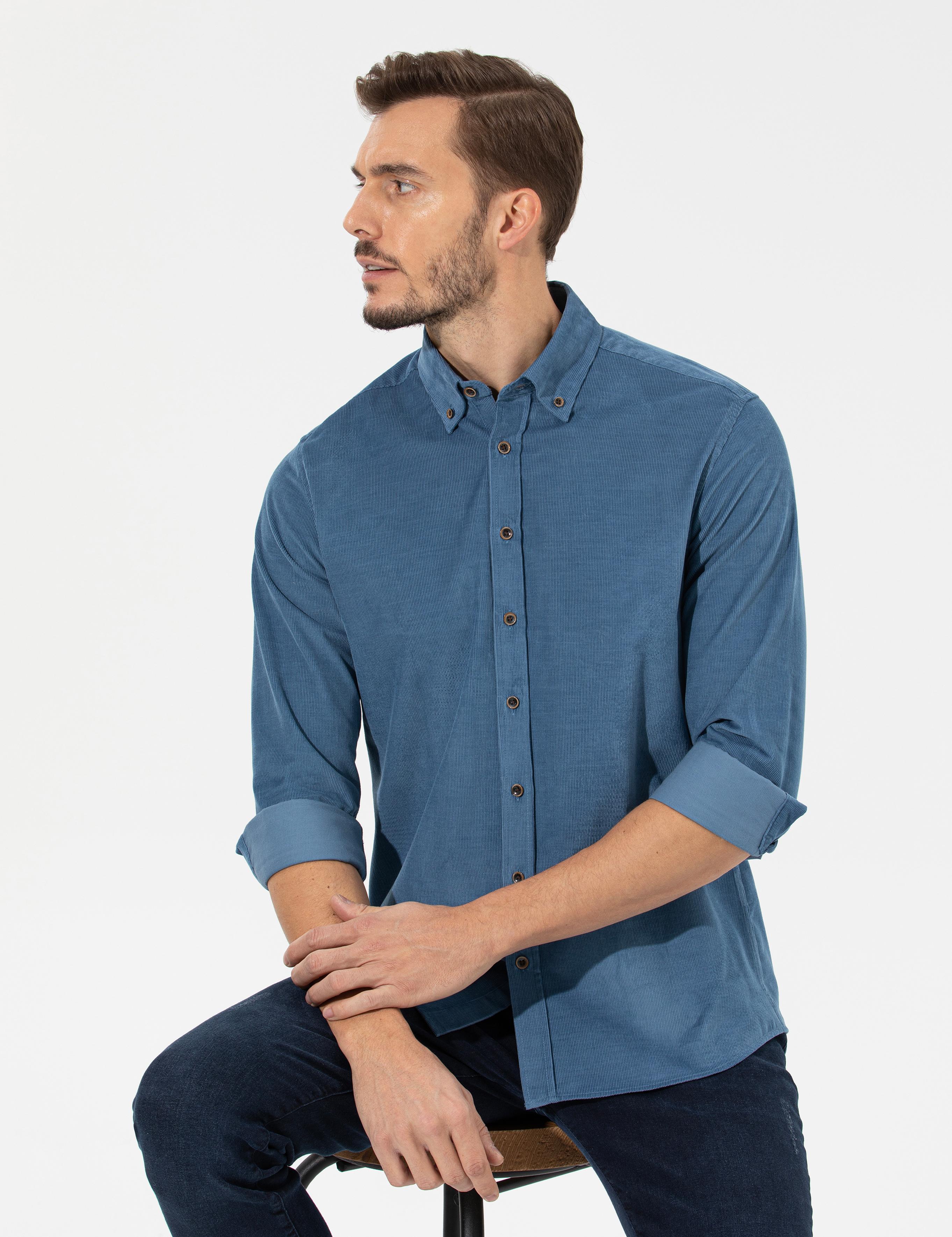 Mavi Regular Fit Uzun Kollu Gömlek