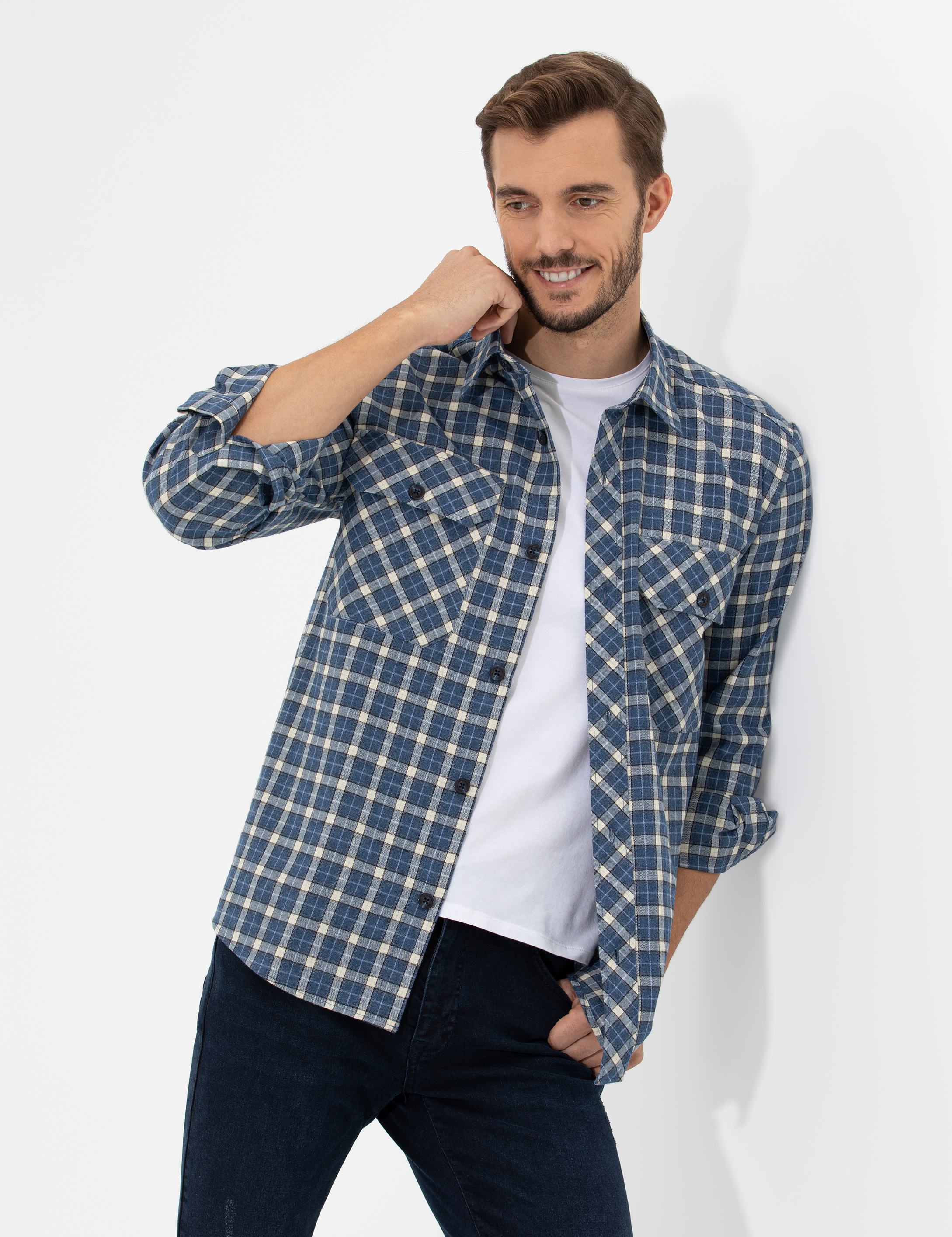 Pierre Cardin İndigo Comfort Fit Uzun Kollu Gömlek görsel 3