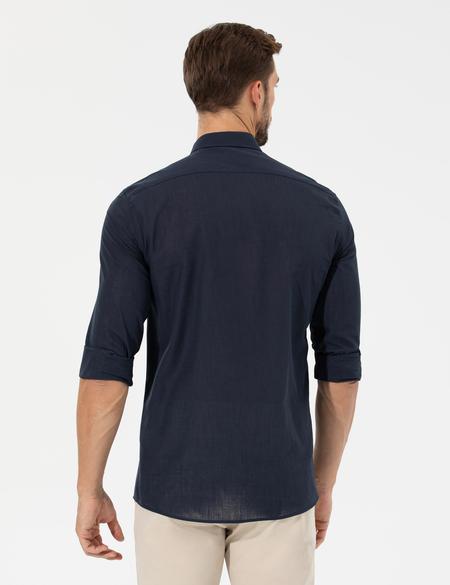 Lacivert Slim Fit Uzun Kollu Gömlek - 50268183033
