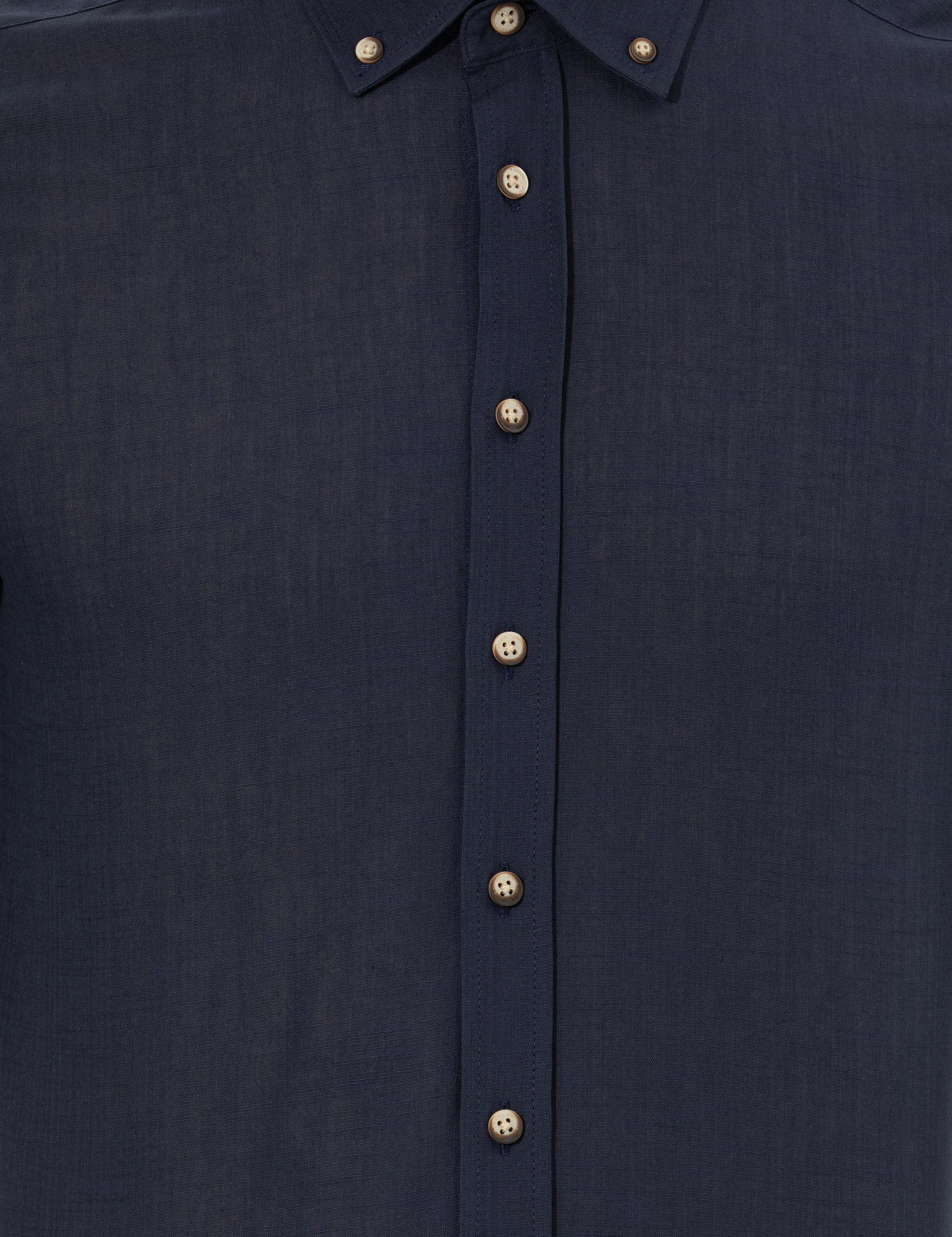 Lacivert Slim Fit Uzun Kollu Gömlek