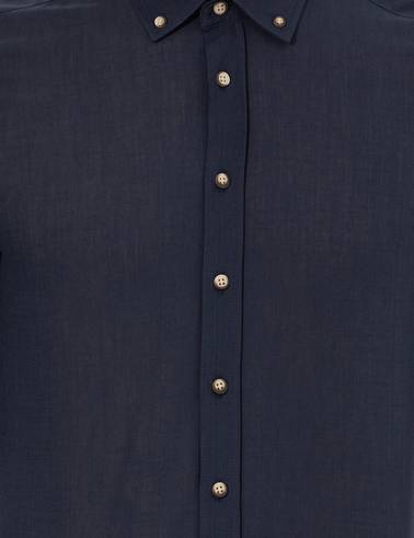 Lacivert Slim Fit Uzun Kollu Gömlek