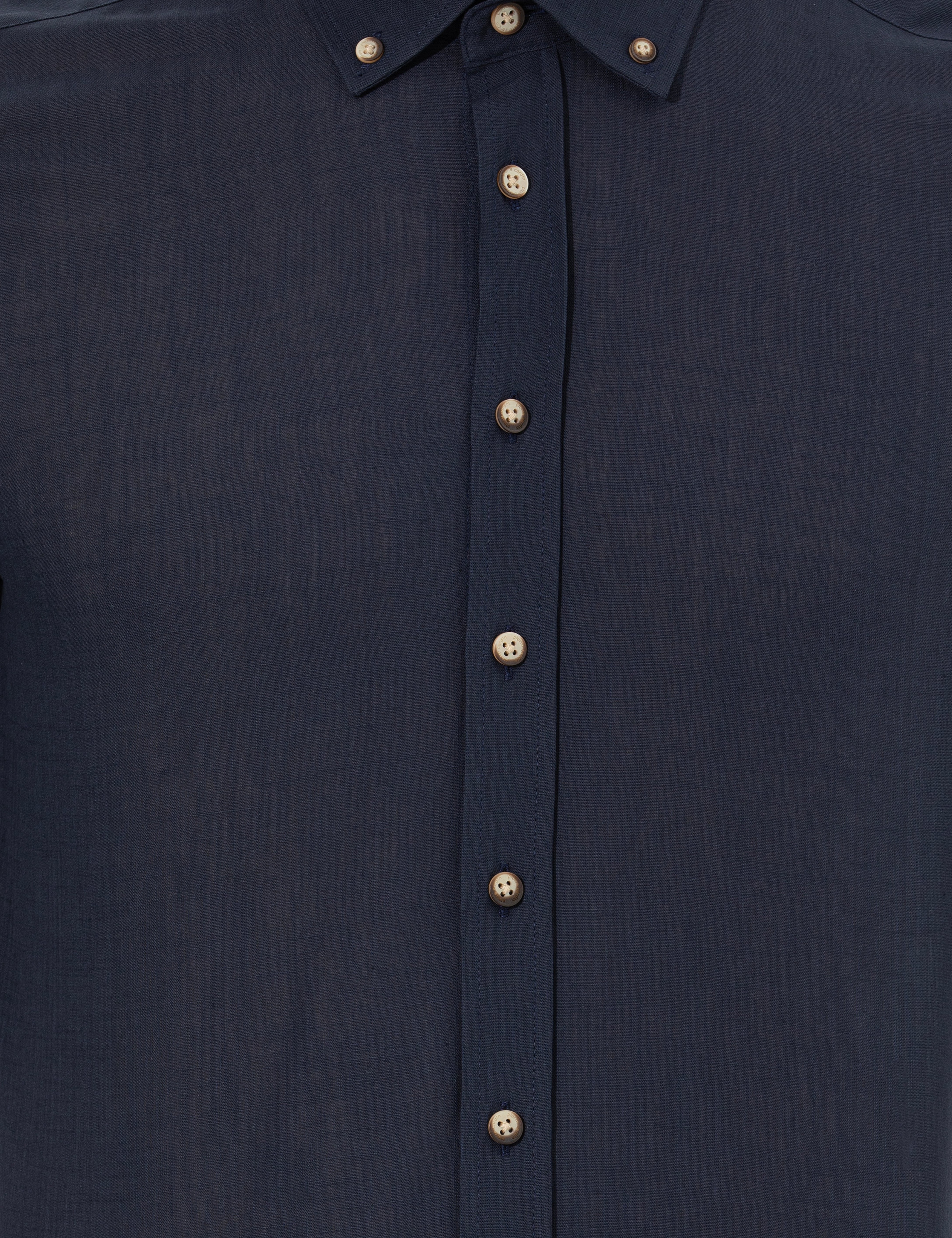 Lacivert Slim Fit Uzun Kollu Gömlek