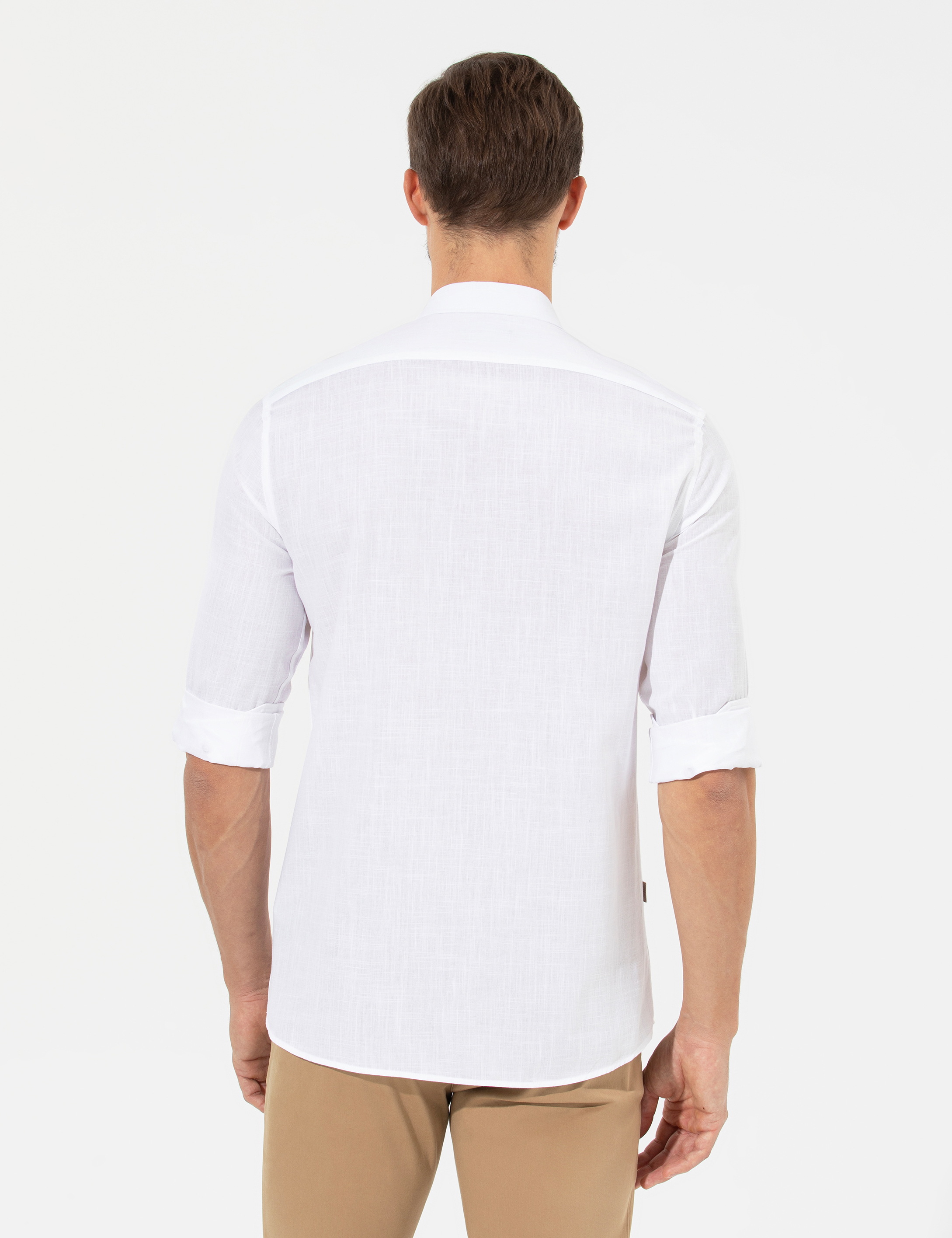 Pierre Cardin Beyaz Slim Fit Uzun Kollu Gömlek görsel 5
