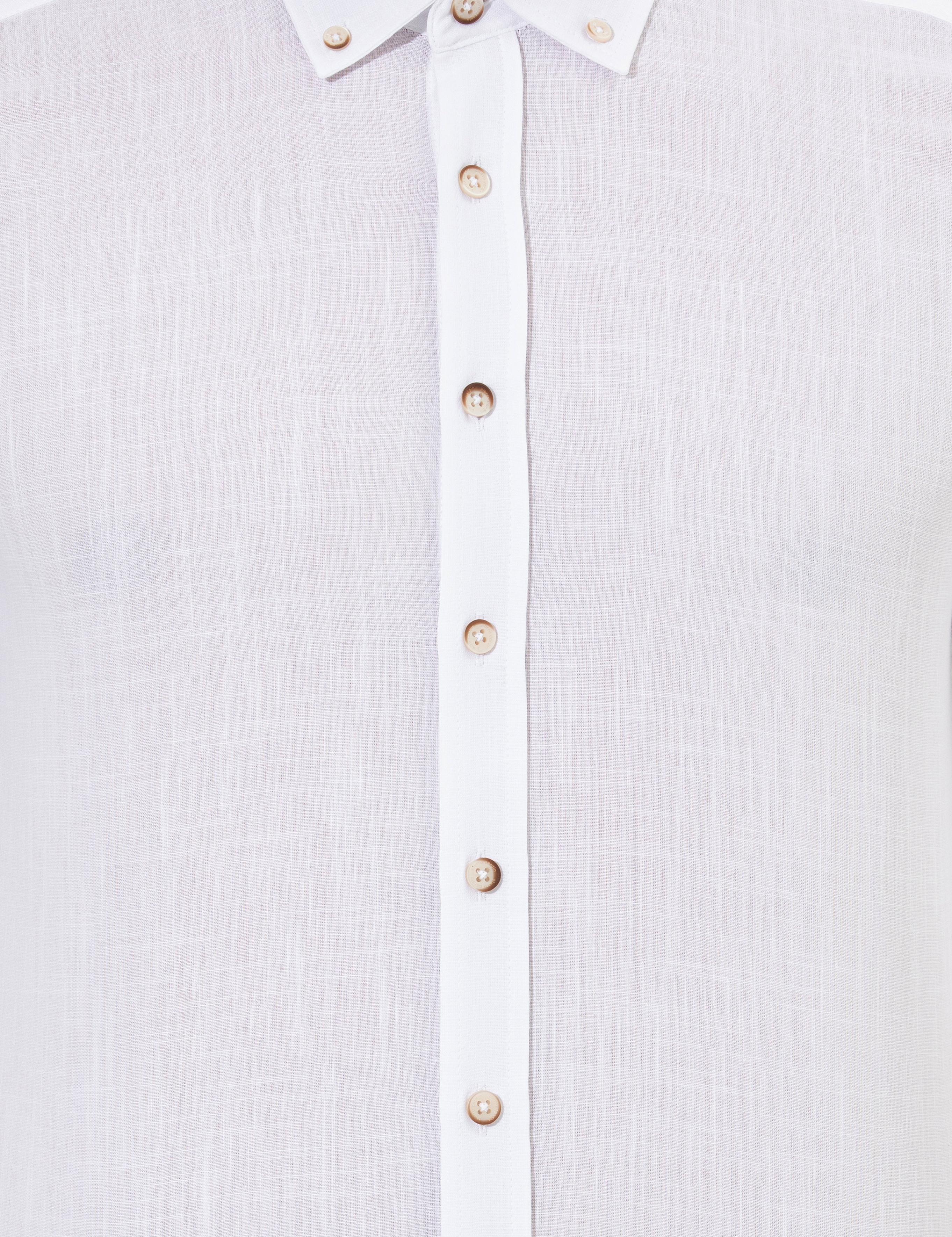 Beyaz Slim Fit Uzun Kollu Gömlek