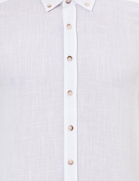 Beyaz Slim Fit Uzun Kollu Gömlek - 50268183040