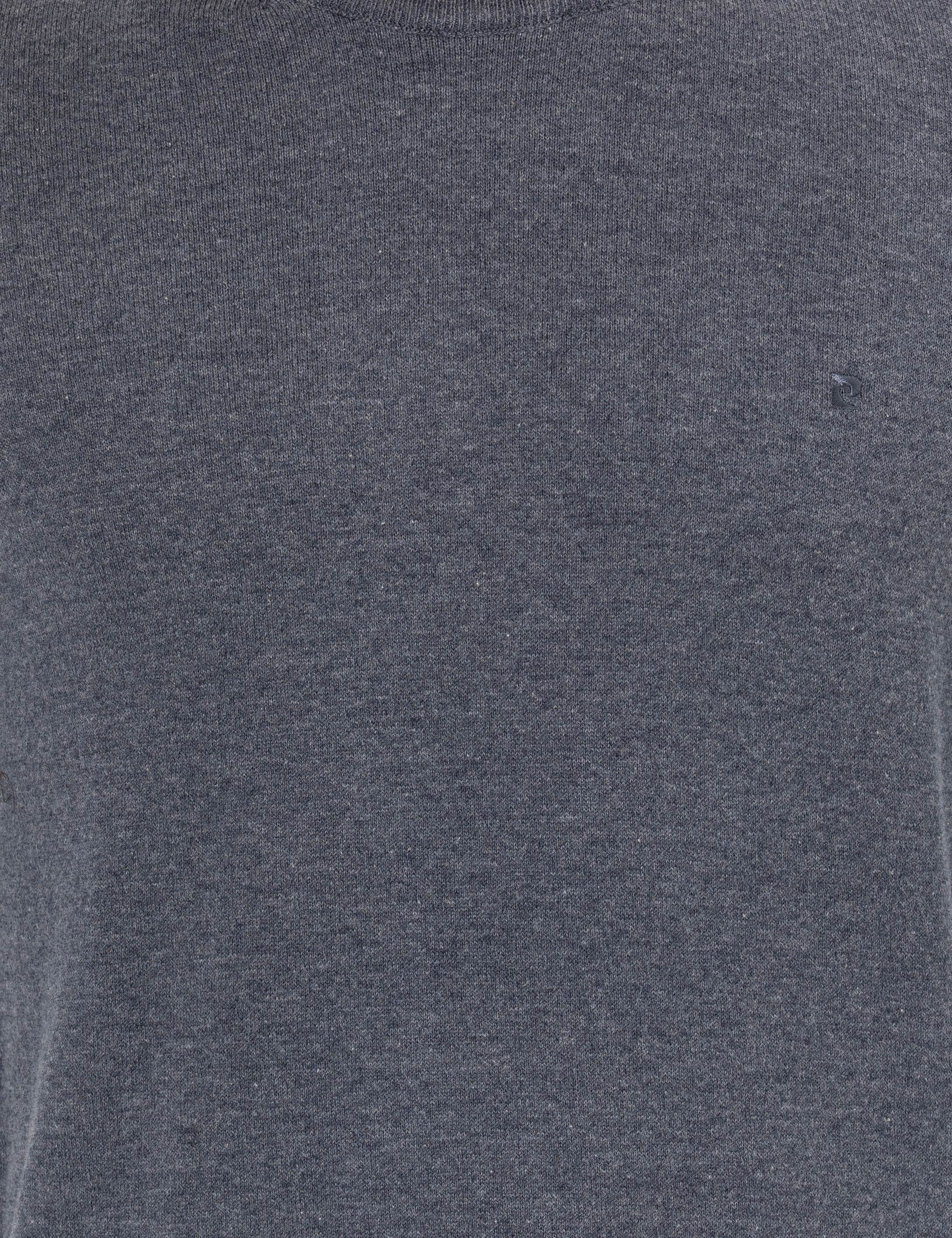 Gri Melanj Slim Fit Bisiklet Yaka Basic Triko Kazak - Image 6