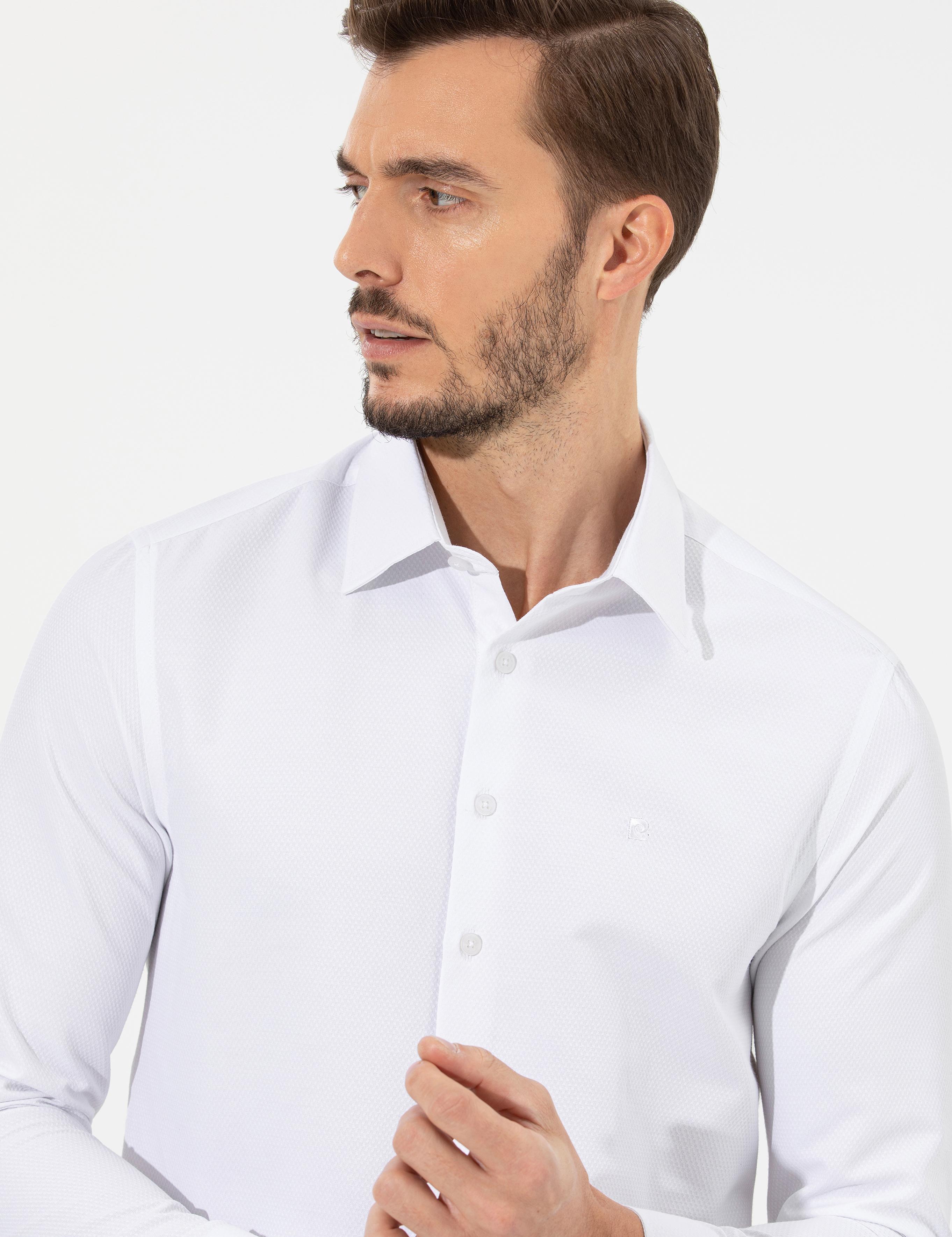 Beyaz Slim Fit Uzun Kollu Gömlek