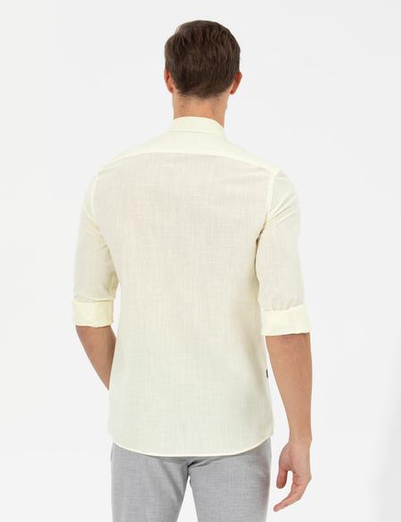 Sarı Slim Fit Uzun Kollu Gömlek - 50268183081