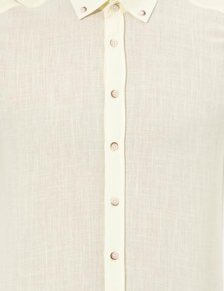 Sarı Slim Fit Uzun Kollu Gömlek - 50268183081