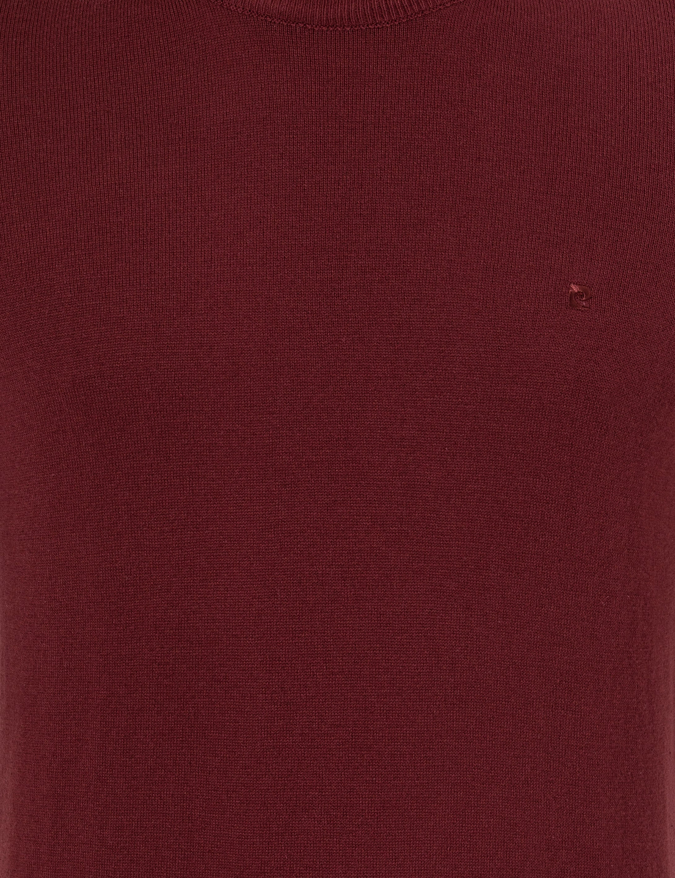 Bordo Slim Fit Bisiklet Yaka Basic Triko Kazak