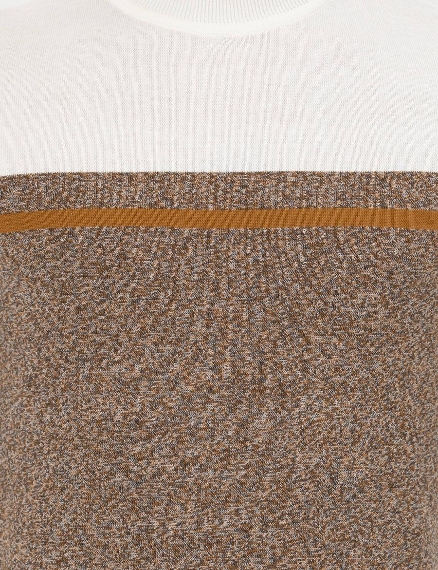 Kahverengi Slim Fit Balıkçı Yaka Triko Kazak