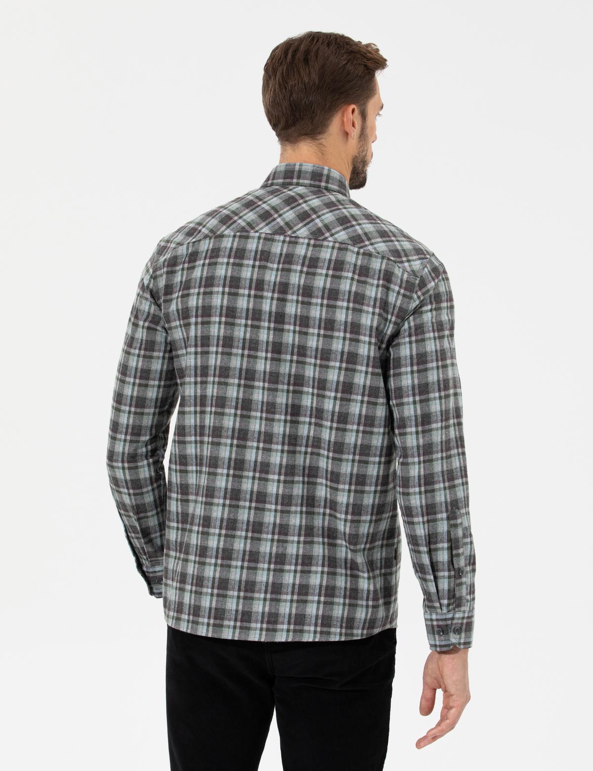 Yeşil Regular Fit Uzun Kollu Gömlek - 50259492007