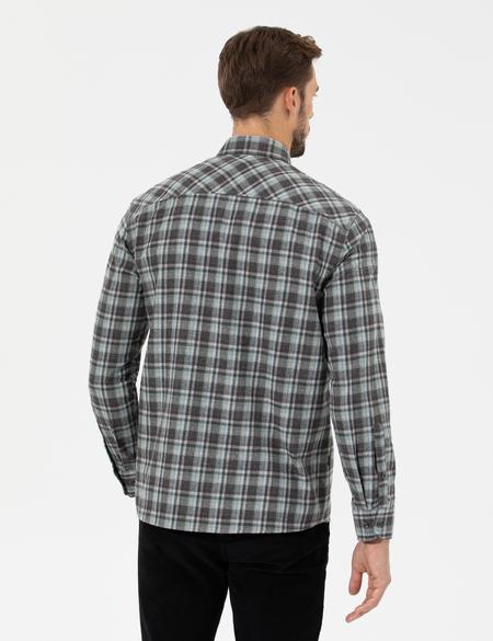 Yeşil Regular Fit Uzun Kollu Gömlek - 50259492007