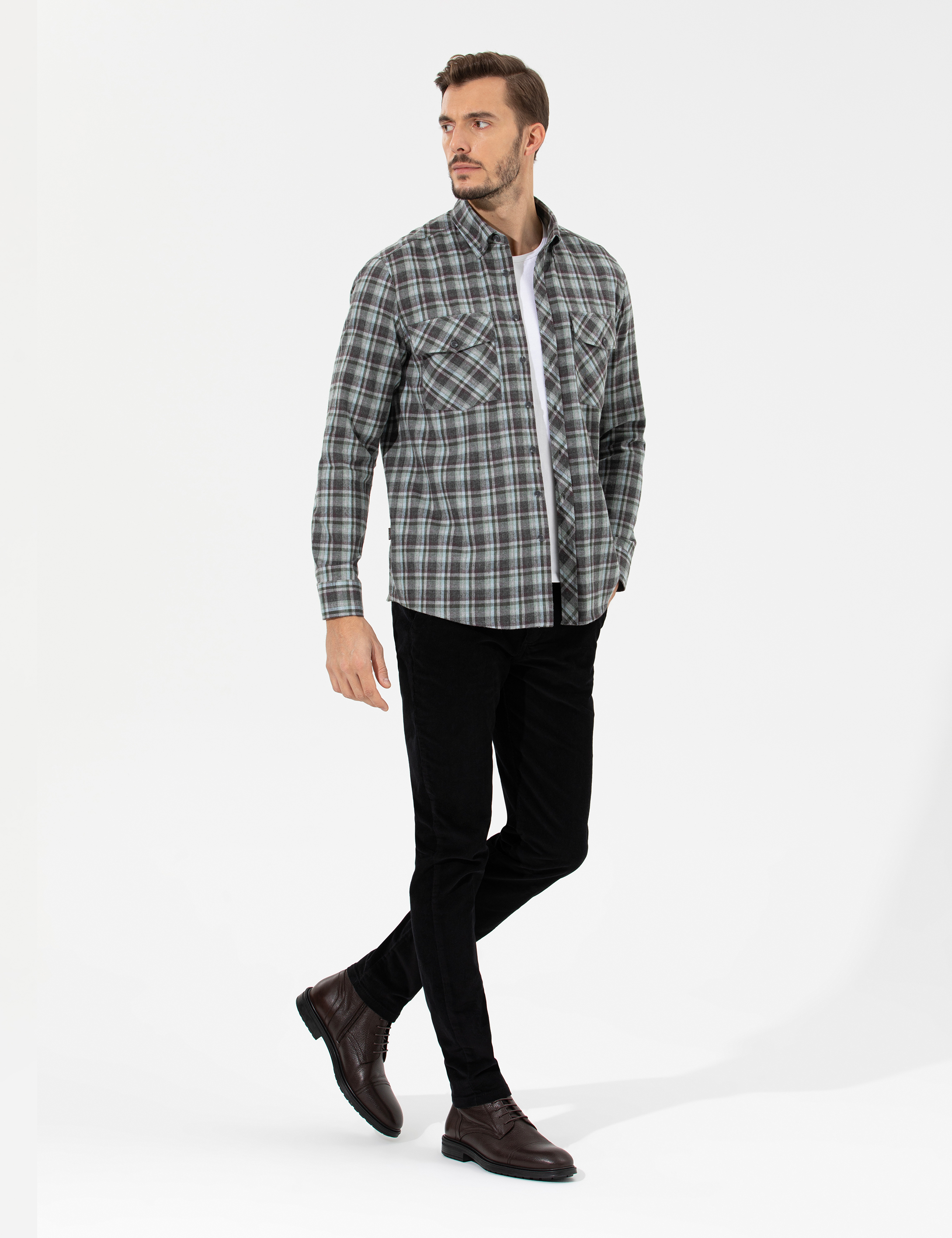 Pierre Cardin Yeşil Regular Fit Uzun Kollu Gömlek görsel 4