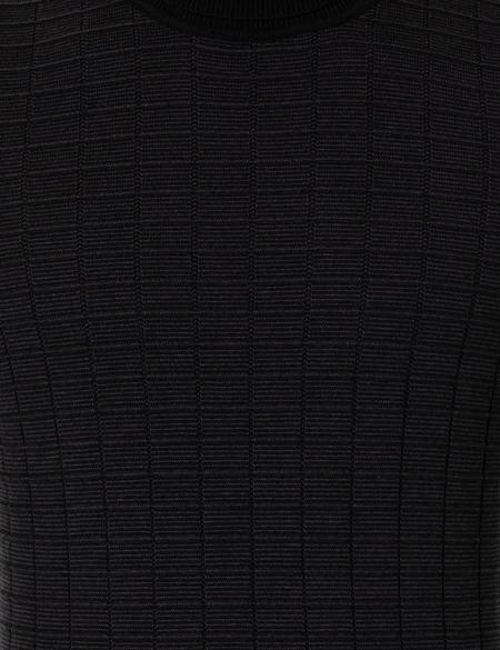 Siyah Slim Fit Balıkçı Yaka Triko Kazak - 50259787028