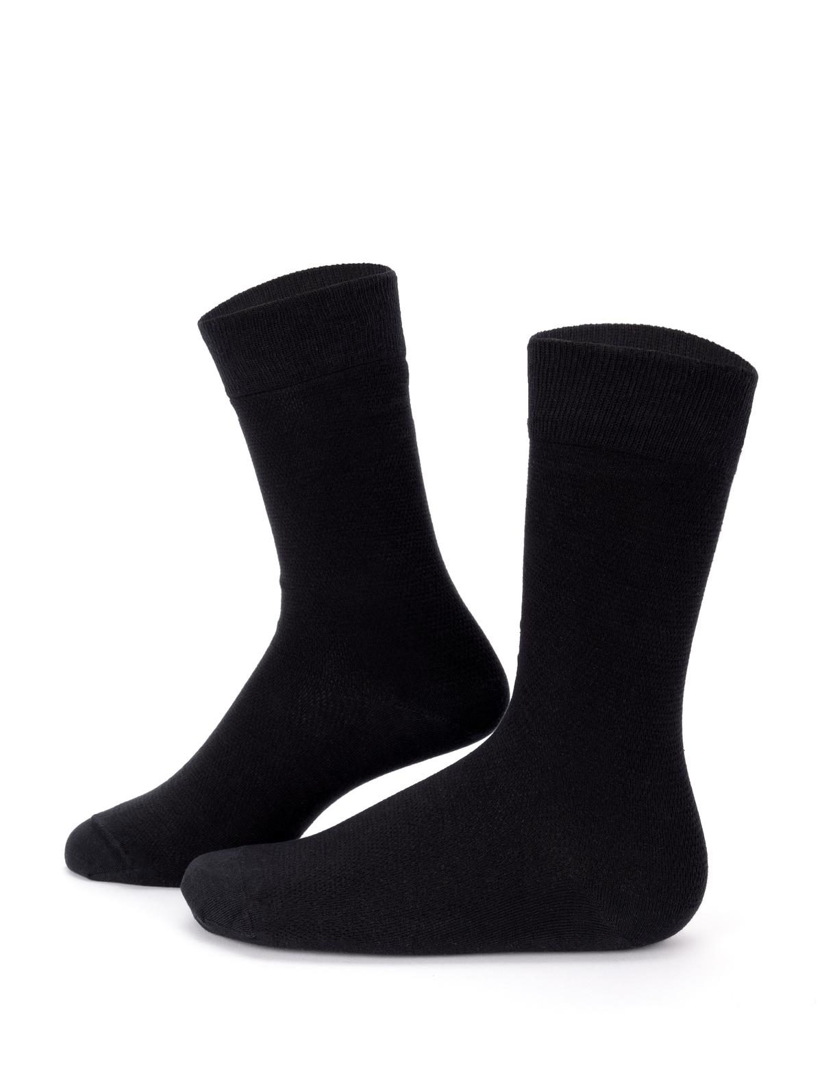 Erkek Siyah Düz Soket Çorap