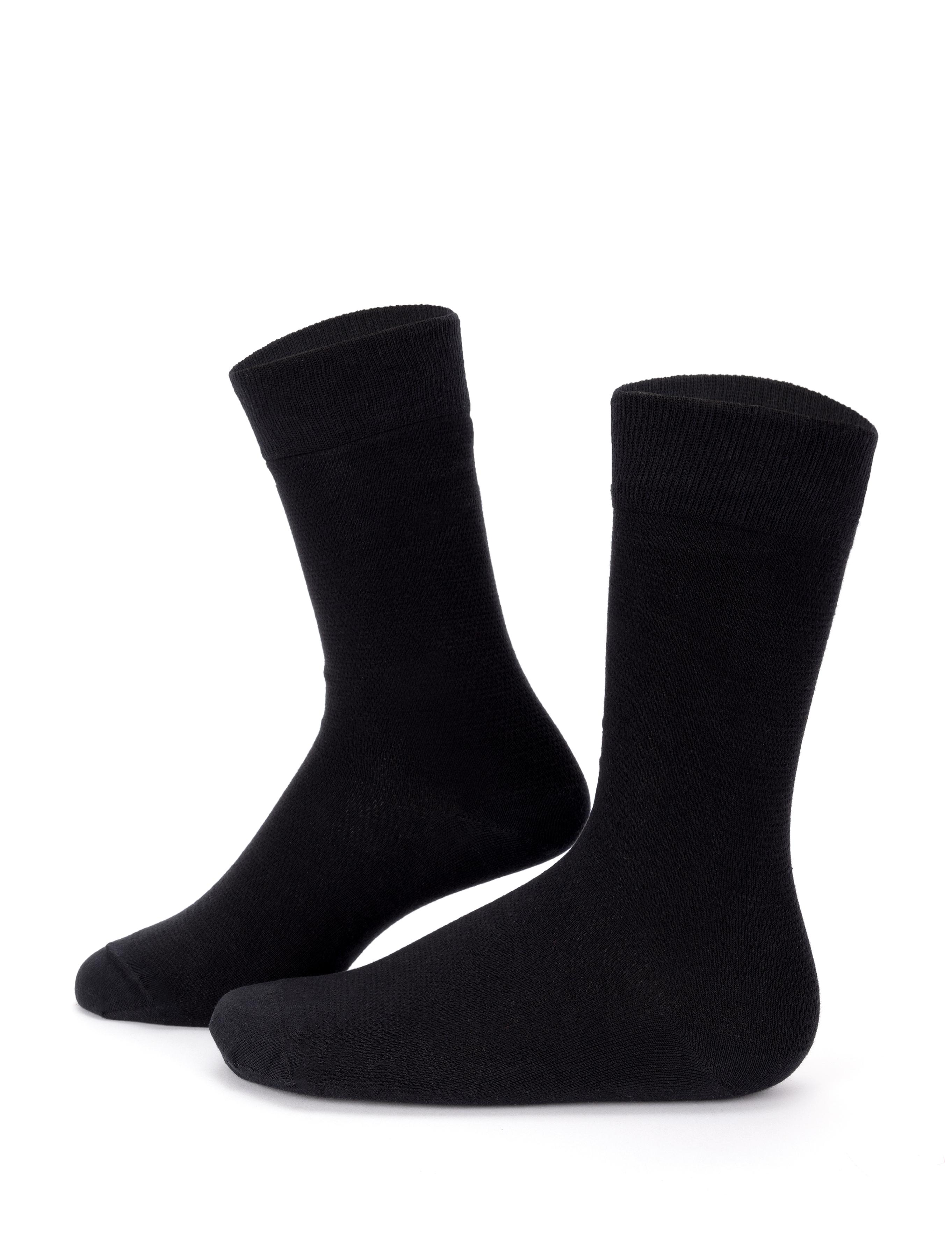 Erkek Siyah Düz Soket Çorap