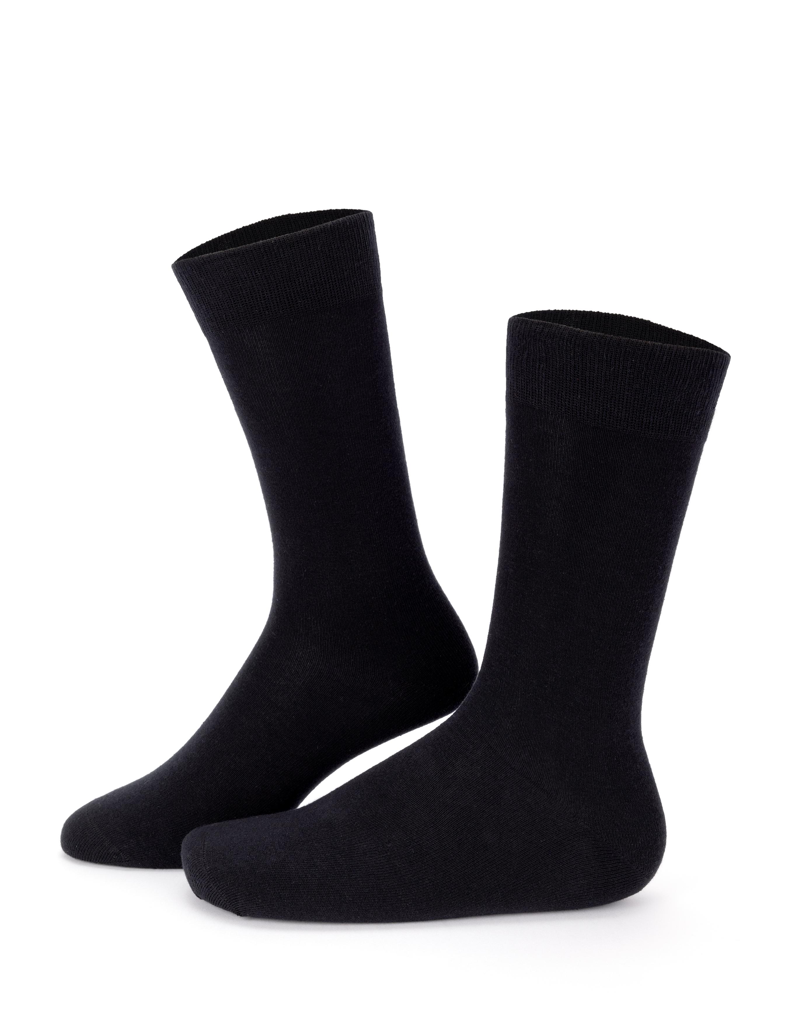 Erkek Pamuk Karışımlı 2'li Paket Siyah Soket Basic Çorap