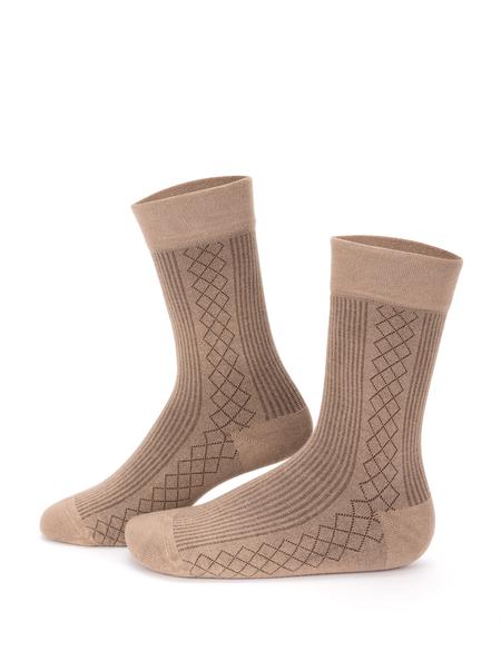 Erkek Bambu Karışımlı Kahverengi Soket Desenli Çorap - 50272772003