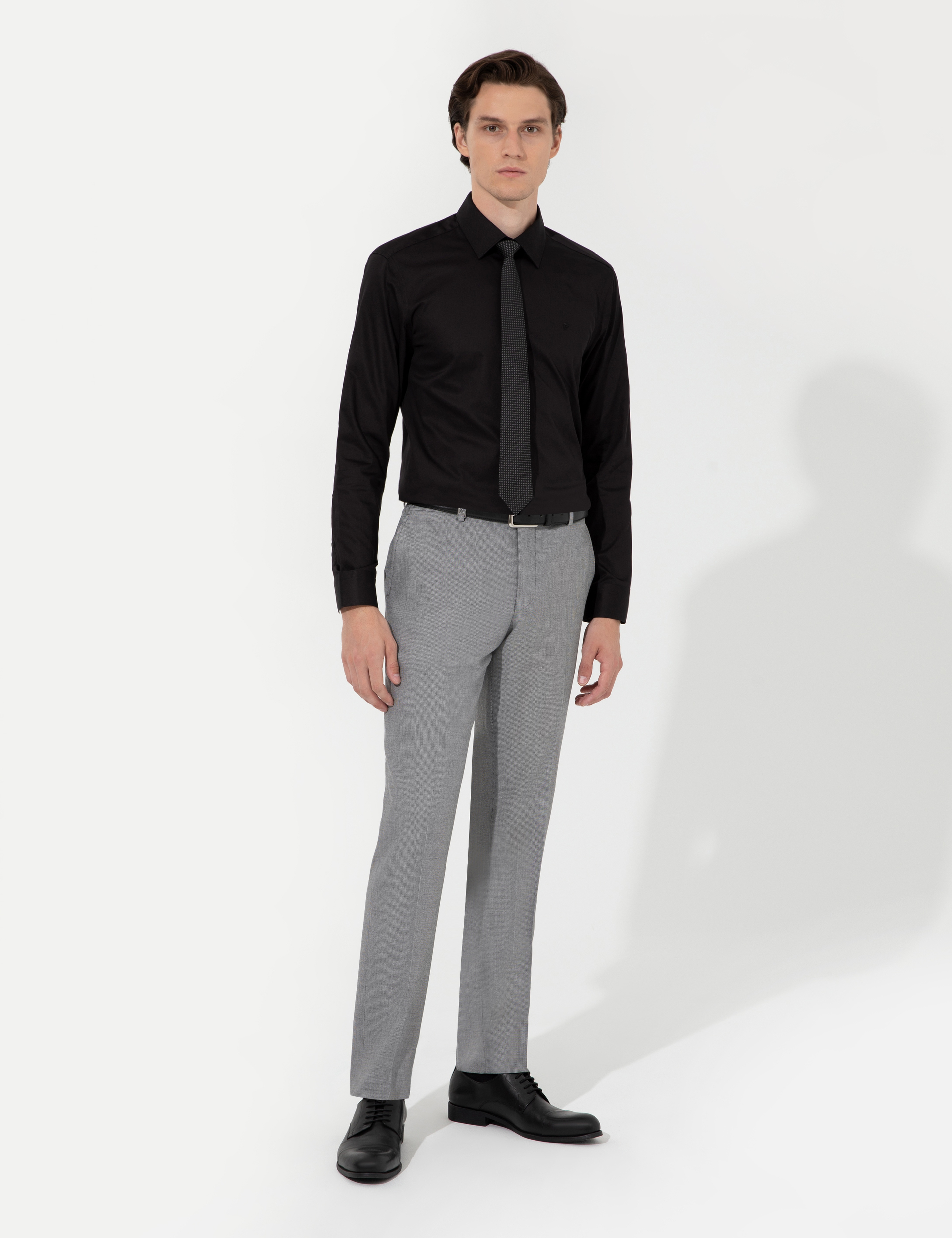 Gri Slim Fit Kumaş Pantolon - Image 3