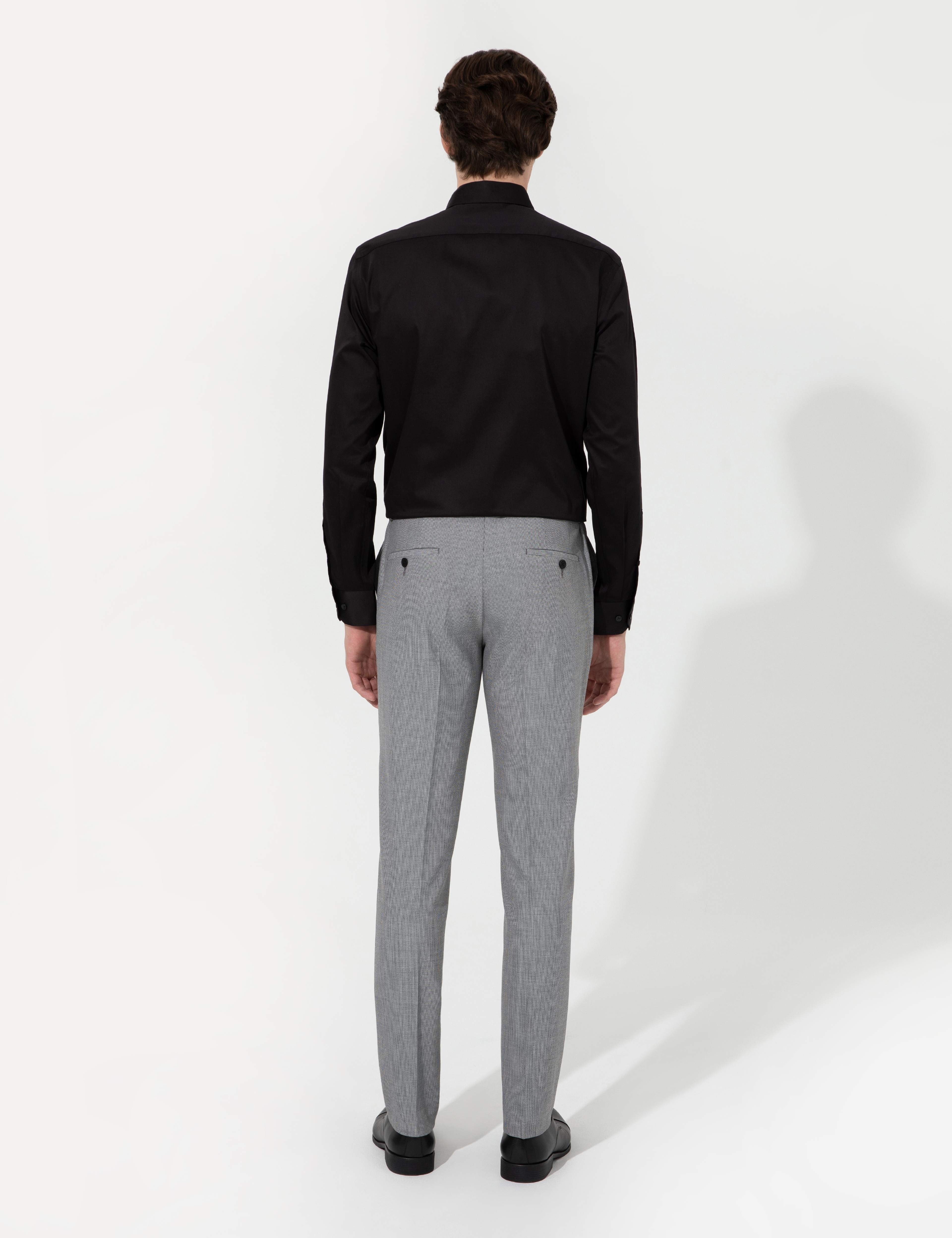Gri Slim Fit Kumaş Pantolon - Image 4