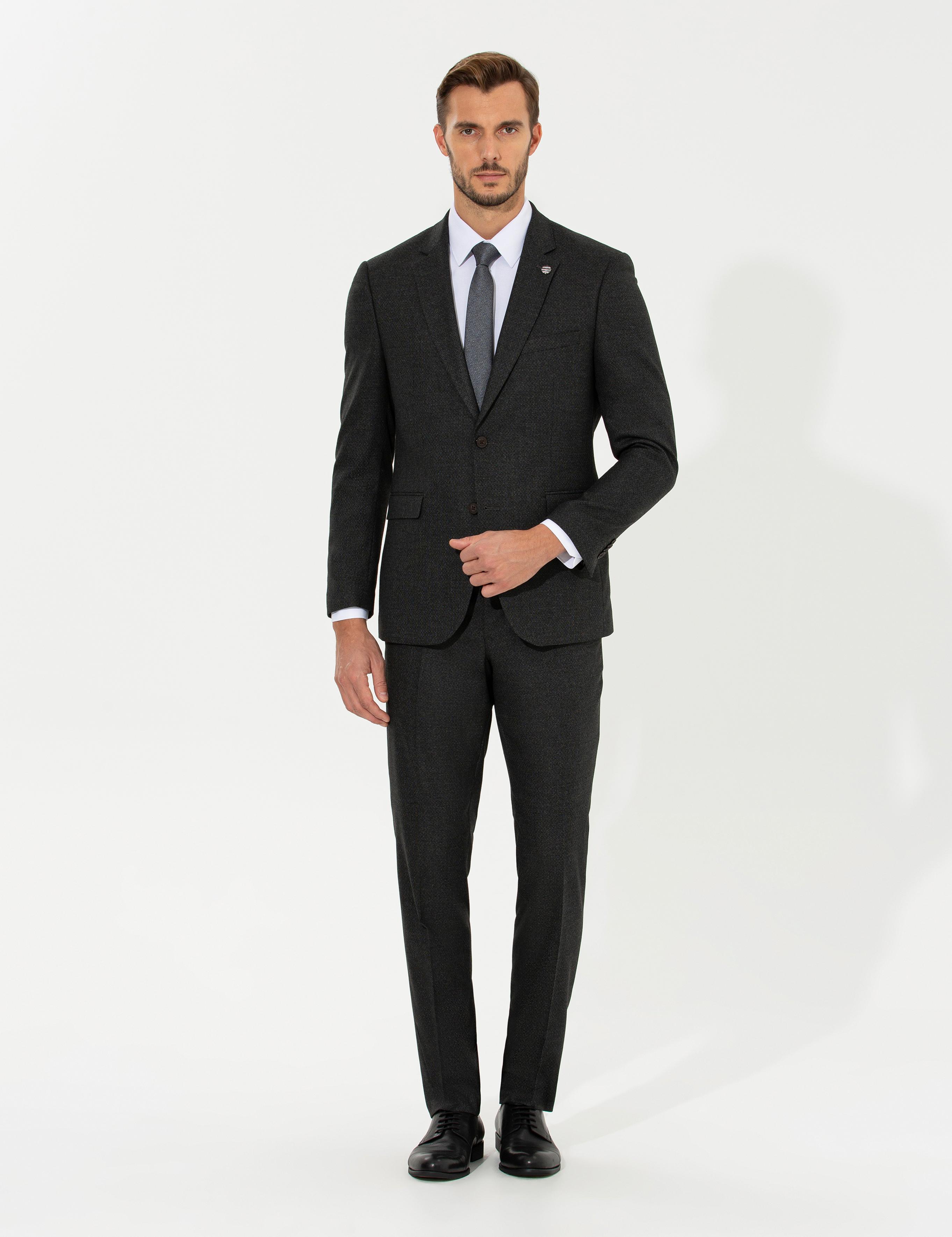 Antrasit Slim Fit Takım Elbise