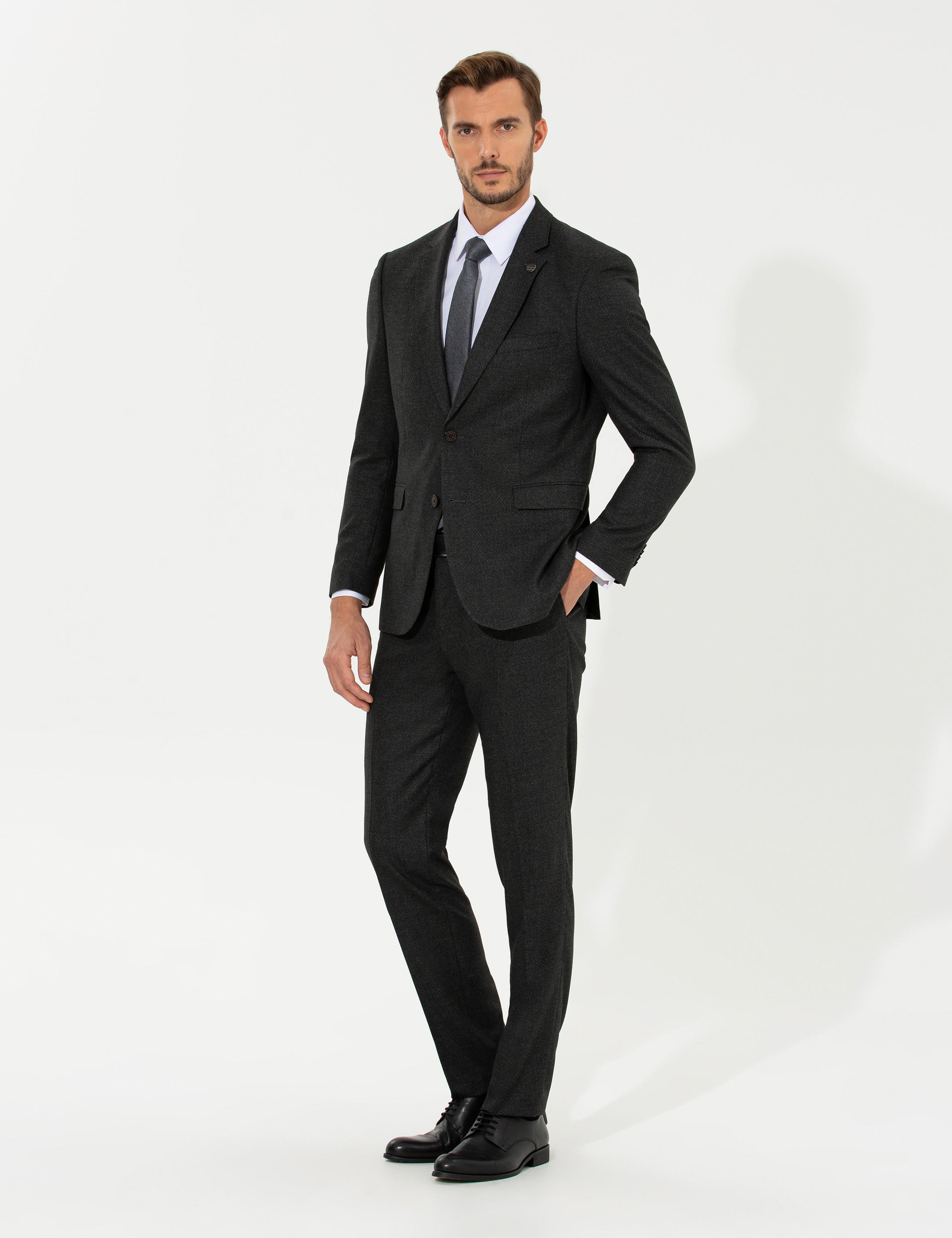 Antrasit Slim Fit Takım Elbise