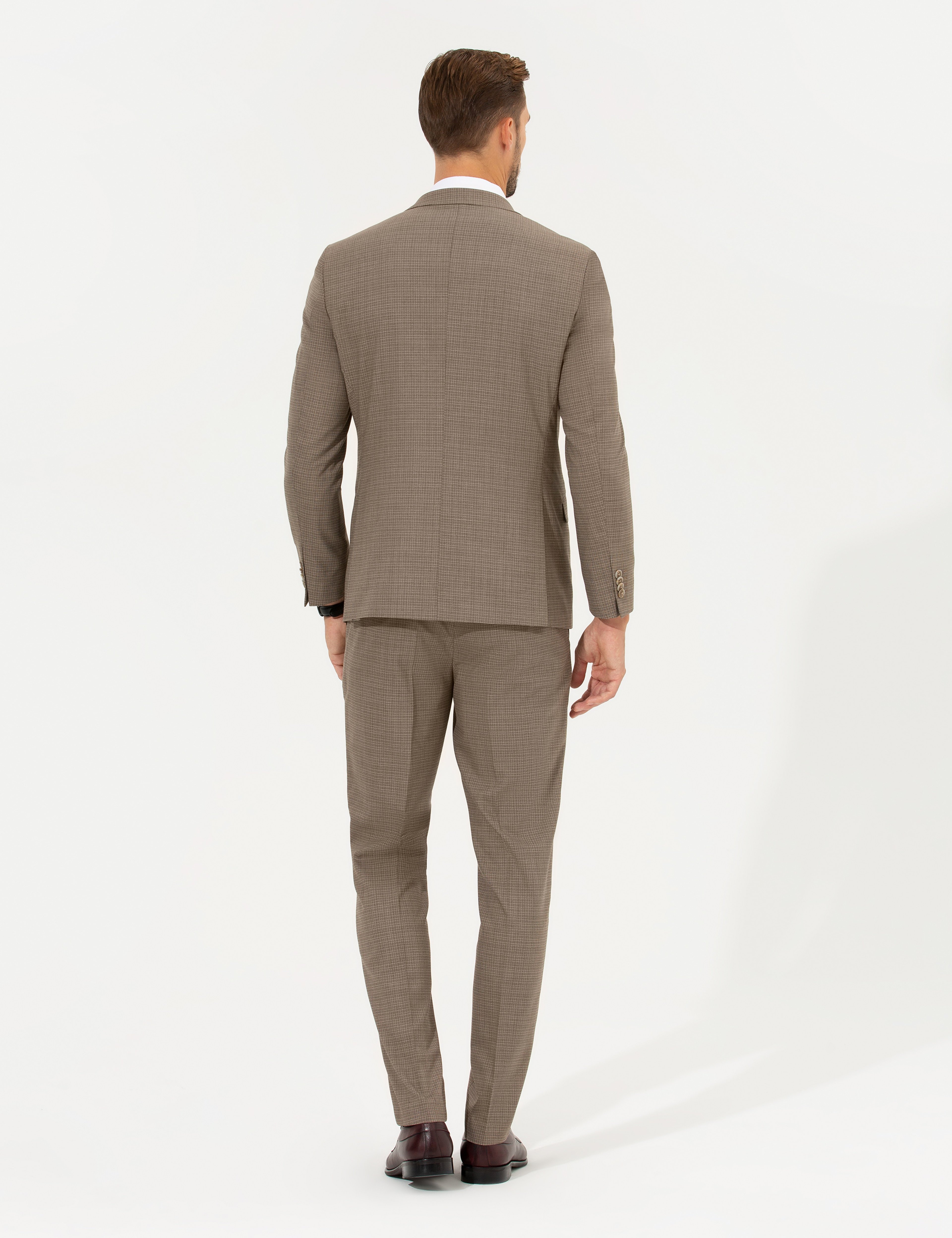Açık Kahverengi Ex. Slim Fit Takım Elbise