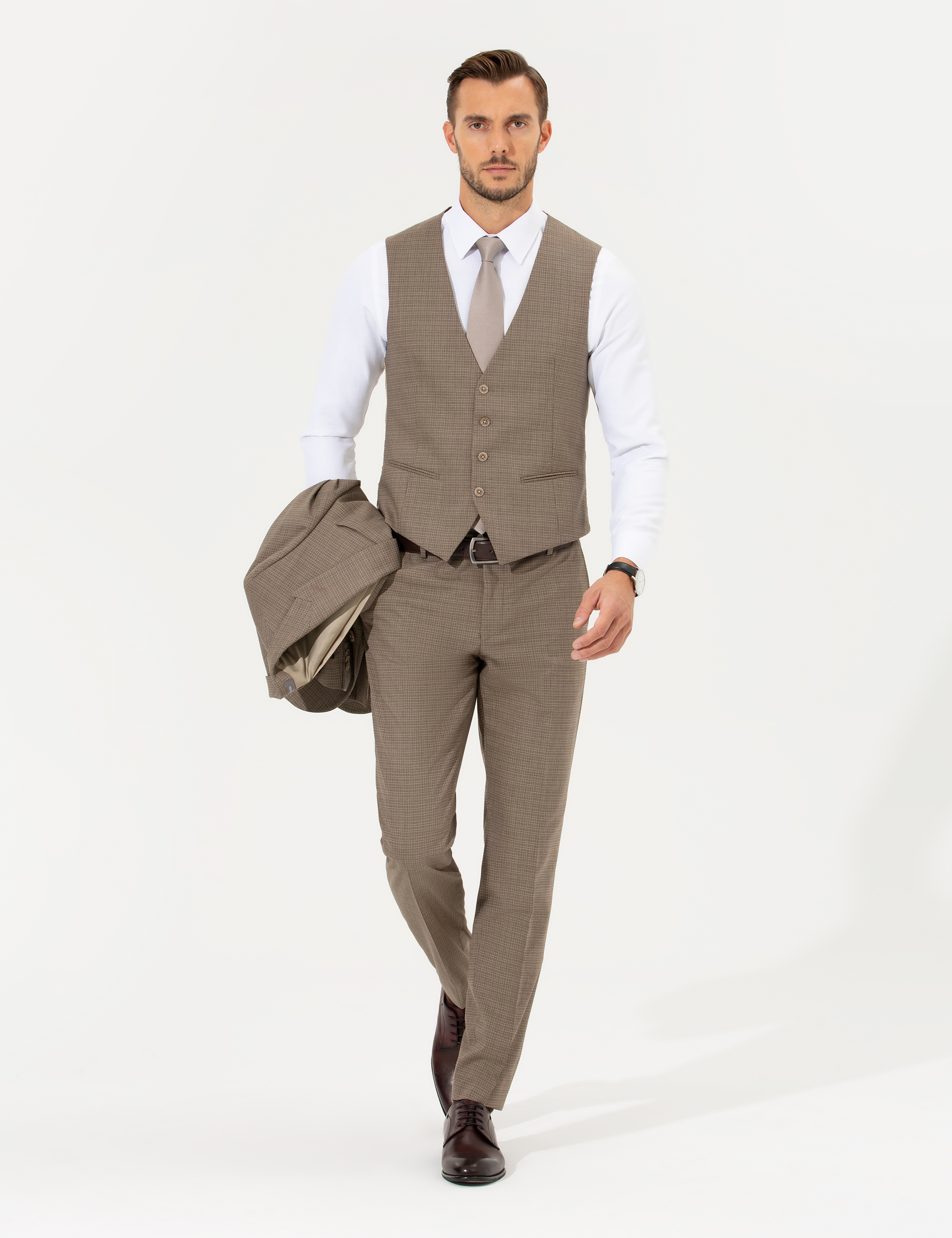 Açık Kahverengi Ex. Slim Fit Takım Elbise - Image 2